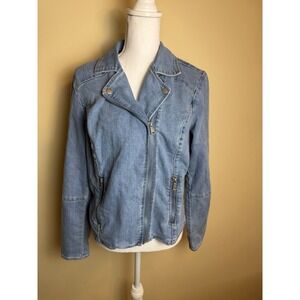 Vintage Baccini Jacket Women's Large Blue Denim Full Zip 90s